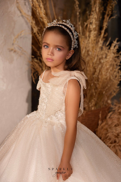 Orange and Brown Flower Girl Dresses