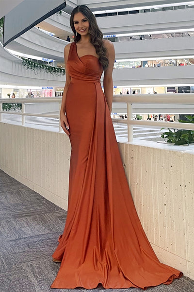 Orange fitted dress best sale