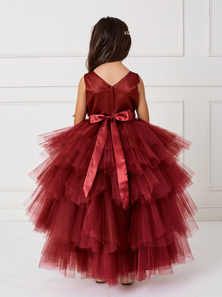 Flower girl outlet dresses maroon color