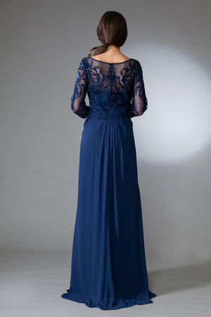 Sleeves Chiffon Mother of the Bride Evening Gown AC7043