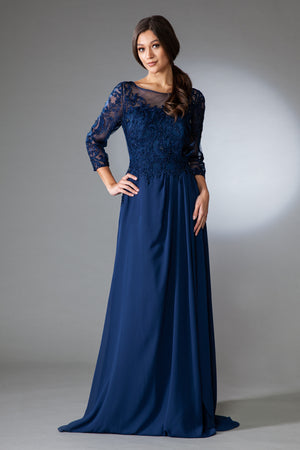 Sleeves Chiffon Mother of the Bride Evening Gown AC7043