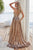 Pleated Metallic Keyhole Prom Dress Nox Anabel Y1548