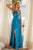 Pleated Metallic Keyhole Prom Dress Nox Anabel Y1548