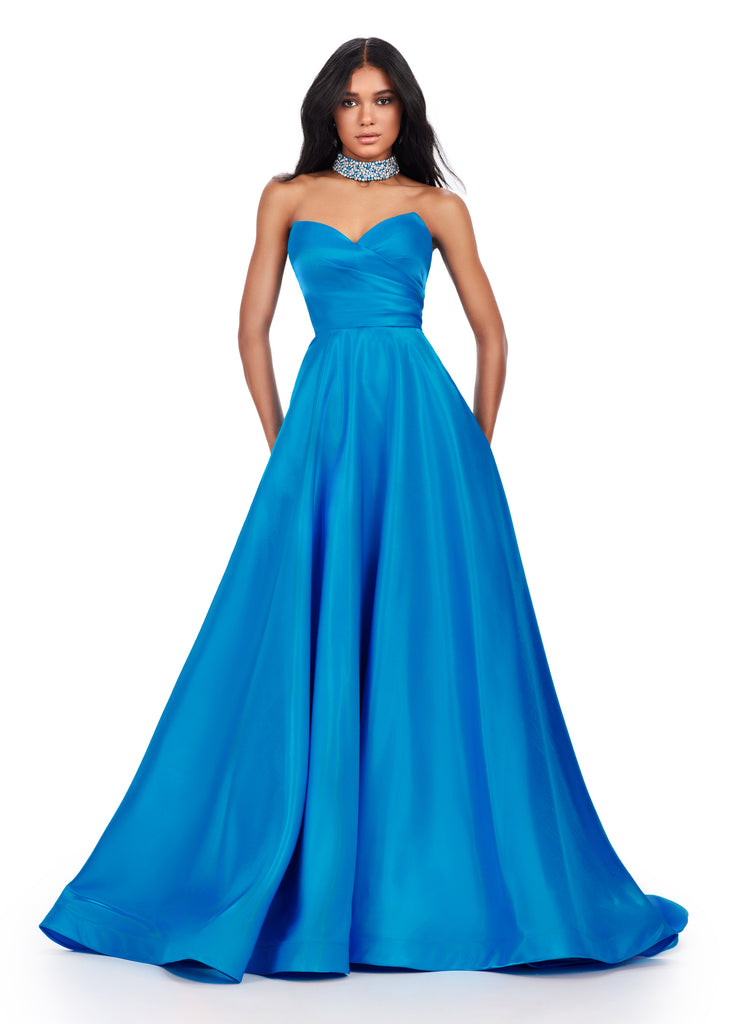 Ashley Lauren 11473 Strapless Satin Ball Gown