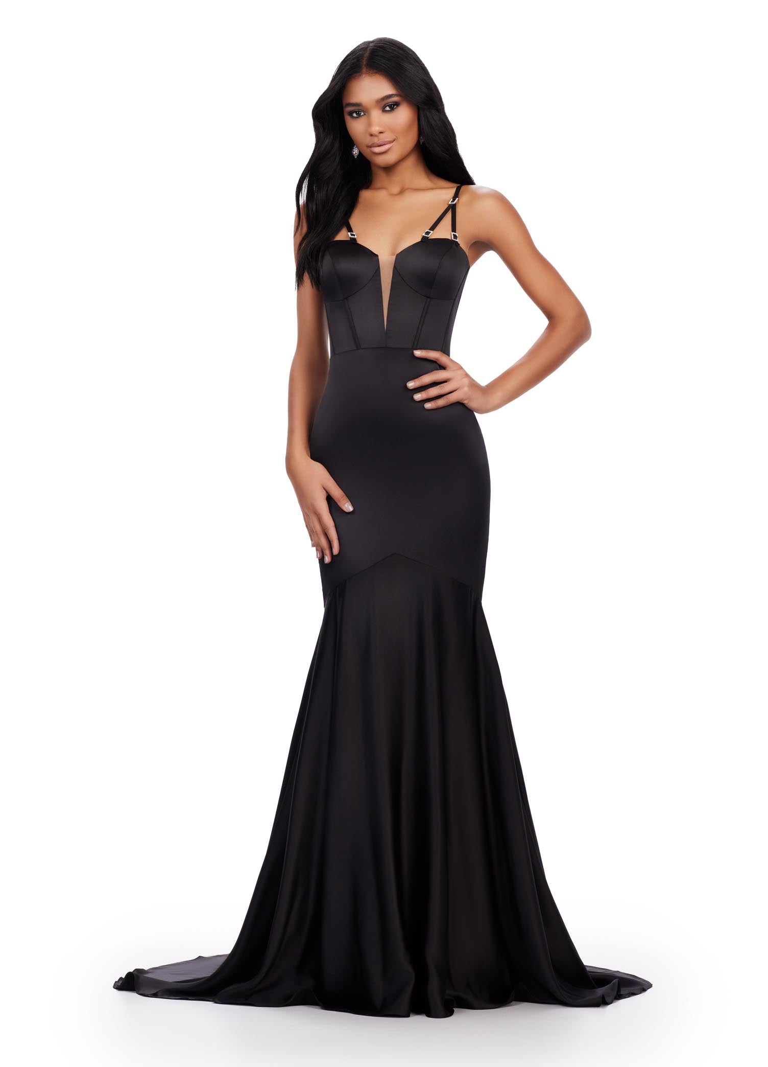 Ashley Lauren 11644 Mermaid Satin Prom Gown – Sparkly Gowns