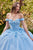 Off the Shoulder Floral Ball Gown 15702