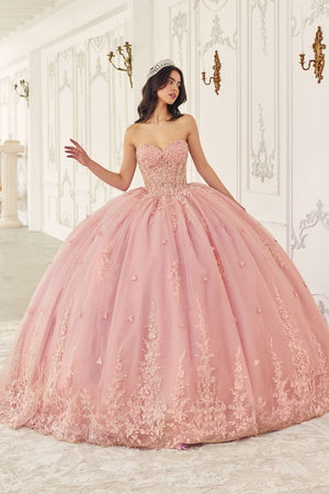 Strapless Ball Gown with Removable Cape 15723