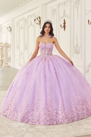 Strapless Ball Gown with Removable Cape 15723