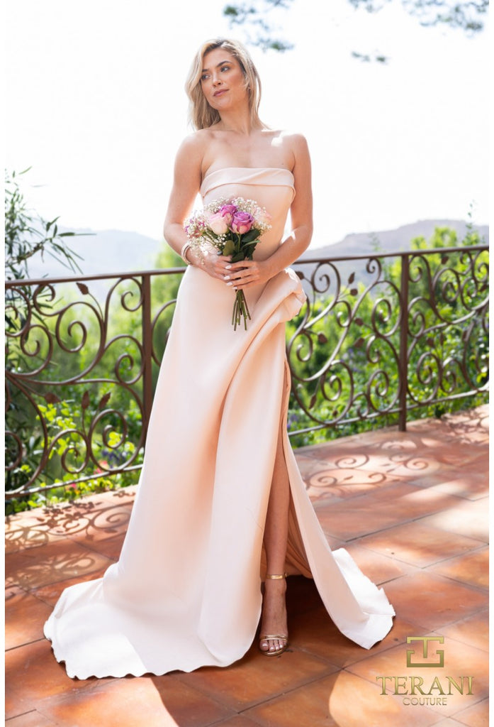 Strapless  Draped Bow Gown 2111P4019