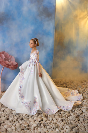 Long Sleeves Communion Flower Girl Dress Celestial 3709