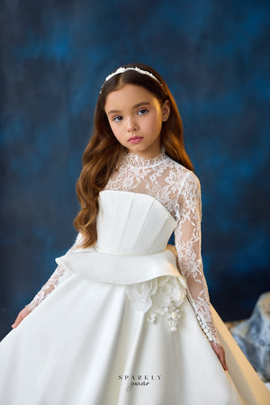 Long Sleeves Communion Flower Girl Dress Celestial 3713