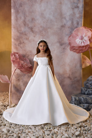 Short Sleeves Communion Flower Girl Dress Celestial 3729