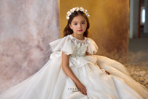 Embroidered Communion Flower Girl Dress Celestial 3733