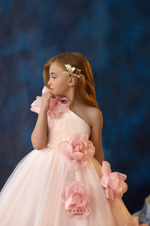 One Shoulder Communion Flower Girl Dress Celestial 3736