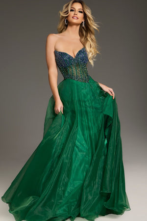 Strapless Beaded Prom Dress By Jovani 39650