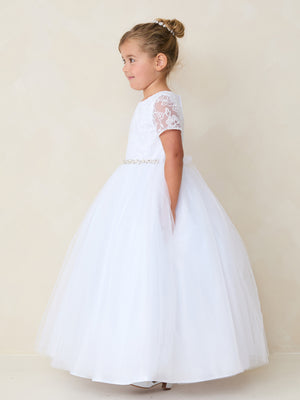 Lace Bodice First Communion Flower Girl Gown 5880