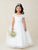 Cap Sleeves Illusion Neckline  First Communion Flower Girl Gown 5885