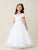 Cap Sleeves Illusion Neckline  First Communion Flower Girl Gown 5885