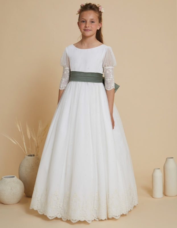 3/4 Sleeves Spanish Communion Gown Amaya 617006MD