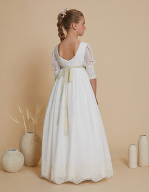 Embroidered Spanish Communion Gown Amaya 617009MD