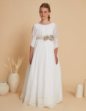 Embroidered Spanish Communion Gown Amaya 617009MD