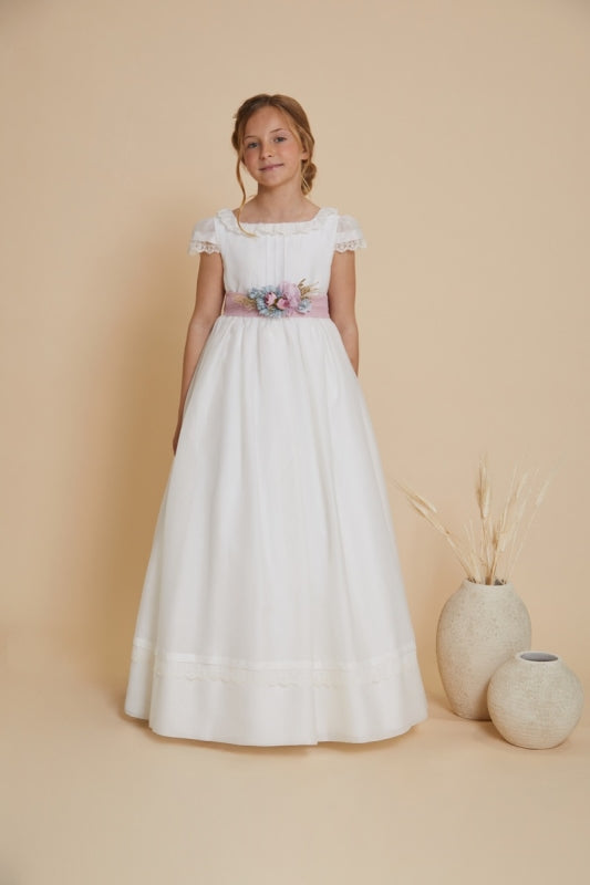 Short Sleeves Spanish Communion Gown Amaya 617024MC