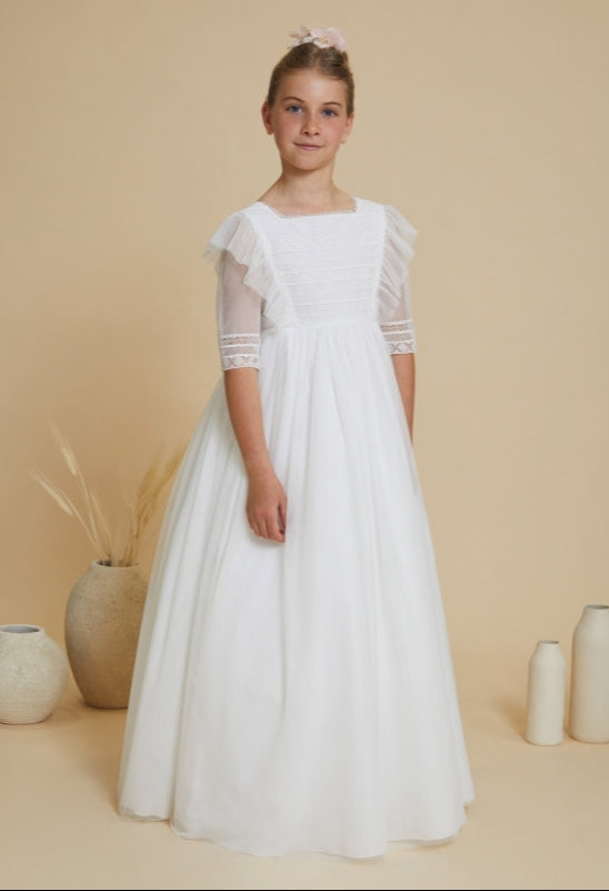 French Sleeves Spanish Communion Gown Amaya 617035MD