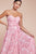 Strapless Floral A-Line Dress 7443