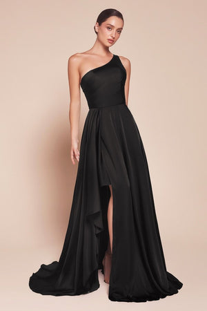 One Shoulder Satin Dress La Divine 7450