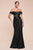 Off the Shoulder Satin Gown 7452