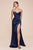 Corset Cowl Neckline Satin  Bridesmaid  Prom Dress 7483B