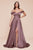 Off the Shoulder Satin Evening Dress 7493-B