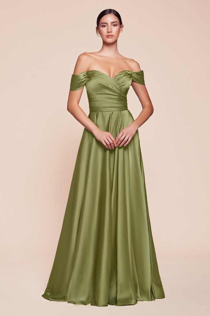 Off the Shoulder Satin Prom Dress 7493B