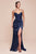 Fitted Bustier Satin Draped Gown 7495