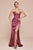 Fitted Bustier Satin Draped Gown 7495