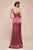 Fitted Bustier Satin Draped Gown 7495