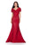 ON SALE SIZE 12 RED Ashley Lauren 11300 Off Shoulder Satin Evening Gown