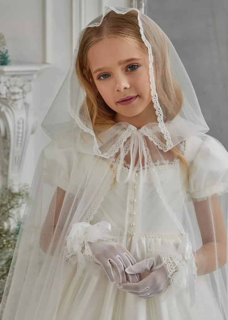 Tulle and Lace First Communion Cape Celestial A33N