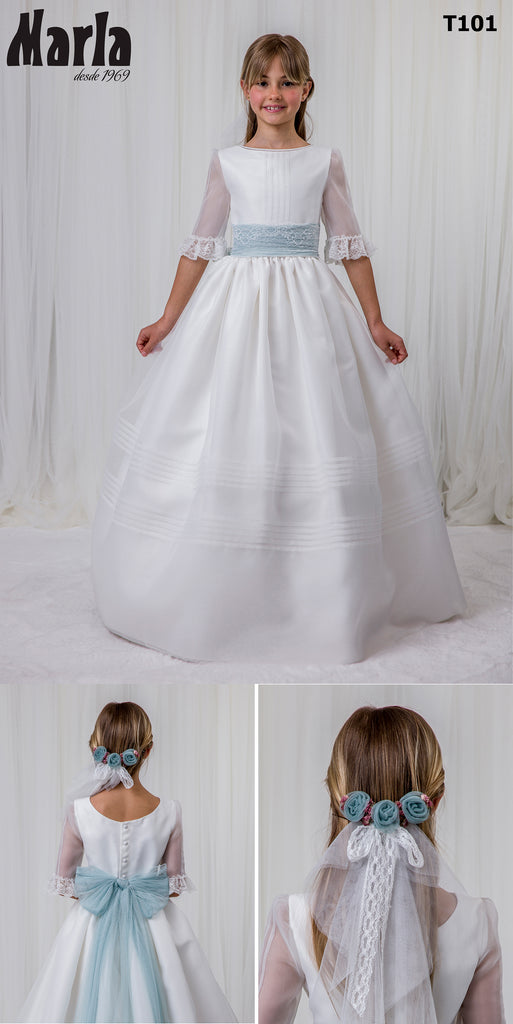 Chiffon Spanish Communion Gown Marla T101