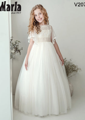 Embroidered Spanish Communion Gown Marla V207