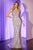 La Divine CC0688  Pearl and Crystal Strapless Fitted Dress