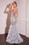 Beaded Feather Mermaid Gown La Divine CC4030