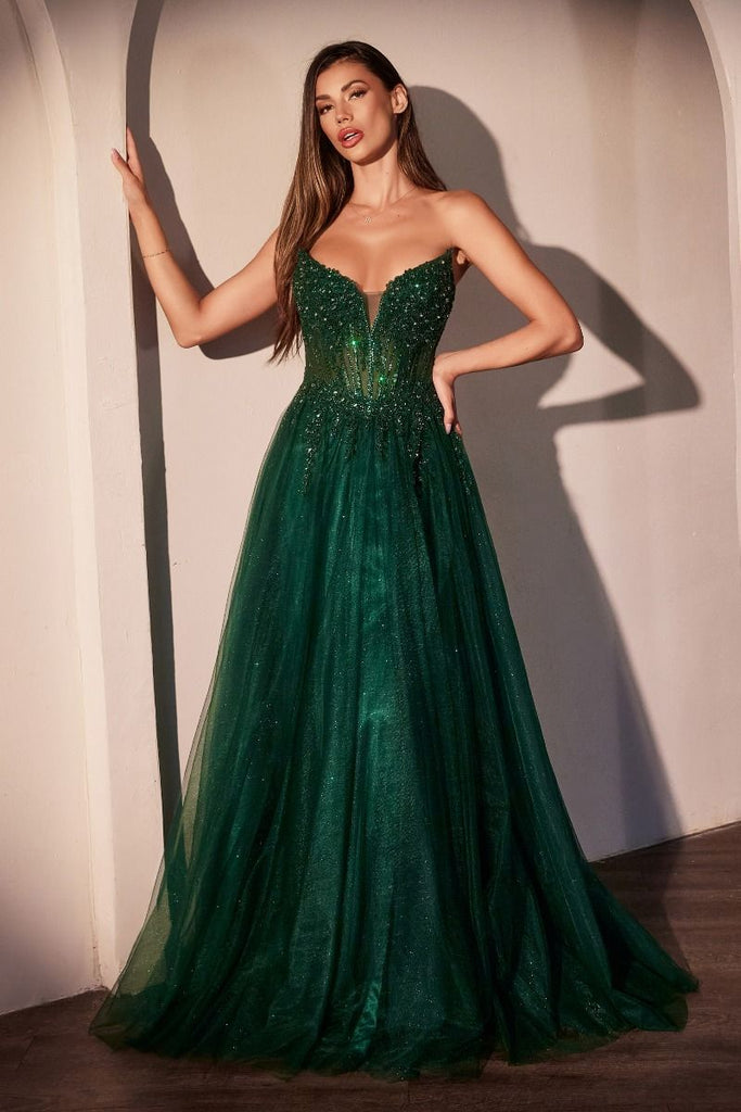 Strapless Layered Tulle A-line Gown CC487