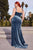 Curves Velvet Grecian Gathered  Corset Bridesmaid Evening Dress CD235C