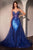 Crystal Embellished Gown with Overskirt La Divine CD763