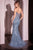 Strapless Embellished Silver Gown CD847