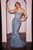 Strapless Embellished Silver Gown CD847