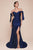 Stretch Luxe Jersey  Ruched Black Evening Gown CD943