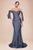 Stretch Luxe Jersey  Ruched Black Evening Gown CD943