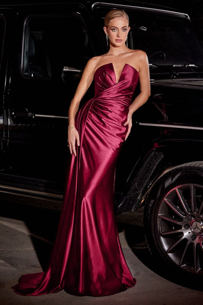 Strapless Prom Satin Dress CDS441